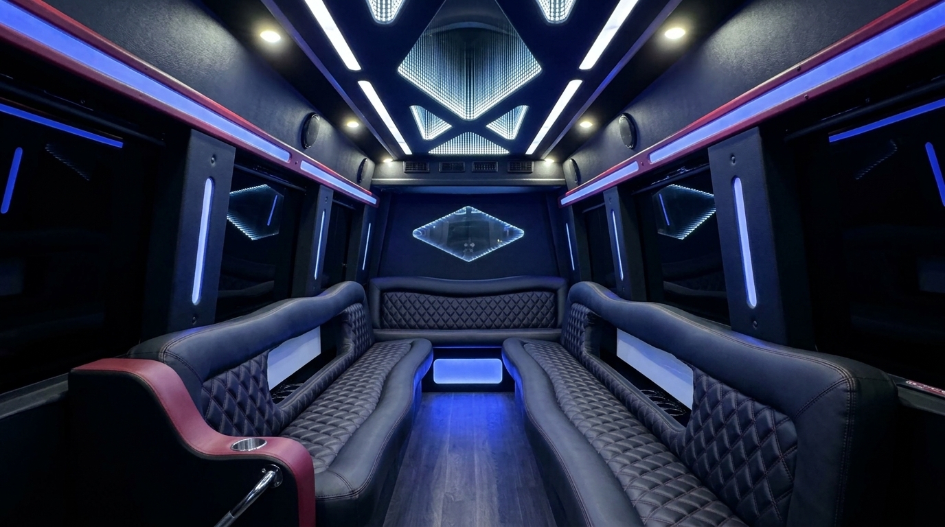 The Mercedes Party Bus Interior